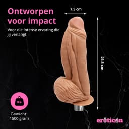 Eroticon Mega Dildo XXL Niek - 26.5cm Lang - 7.5cm Dik - Opzetstuk voor Seksmachine - Extreem groot - Grote Dildo - Dikke dildo - Accessoire - 3XLR opzetstuk - Xxxl Dildo — thumbnail 6
