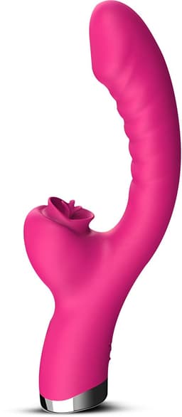 Desiredrops® - Roze Dubbele Penetratie Vibrator - Luchtdruk Vibrator - Clitoris & G Spot stimulator - Krachtig - Vibrators - Vibrators voor vrouwen - Sex toys - Vibrator-Discreet Bezorgde -Licking Sucking - sex speeltjes vrouw — thumbnail 1