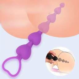 Anal Beads I Hartvormige Anale Kralen I Buttplug I Anaal Plug I Butt Plug I Gevorderen I 15 CM Inbrenglengte I Siliconen I Roze — thumbnail 4