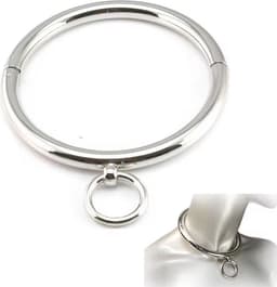 Metalen Halsband Choker met Schroefsluiting en Ketting – 120mm Diameter - BDSM — thumbnail 2