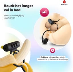Rosebay Vibrerende Cockring met Buttplug - Penisring - Anaal Plug - Penisring Vibrerend - Eikelring - Buttplug - Zwart — thumbnail 4