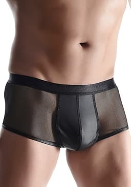 Wetlook en mesh Men's shorts - Black — thumbnail 1