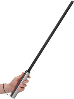 Cane With Stainless Steel Handle - Premium Leather - Black — thumbnail 2