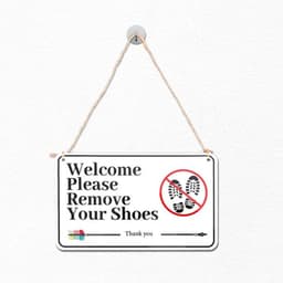 Trek je schoenen uit-bord, 25x15cm acryl Trek je schoenen uit-bord met touw, waterdicht Geen schoenen-bord voor thuis, kantoor, café, restaurant, voordeur — thumbnail 3