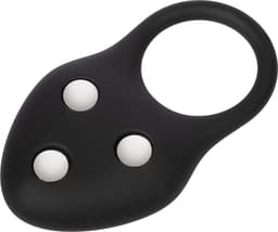 Rimba - Siliconen Ball Stretcher met Drie Metalen Kogeltjes - 110 gr - Zwart — thumbnail 3