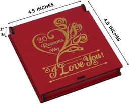 Romantische Cadeaubox - Liefdesgeschenken Koppels - Liefde Uiten - 20 Romantische Berichten - Hart 5cm - Rood — thumbnail 5