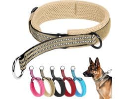 Verstelbare Martingale Halsband voor Honden - Khaki - Geschikt voor Middelgrote Rassen