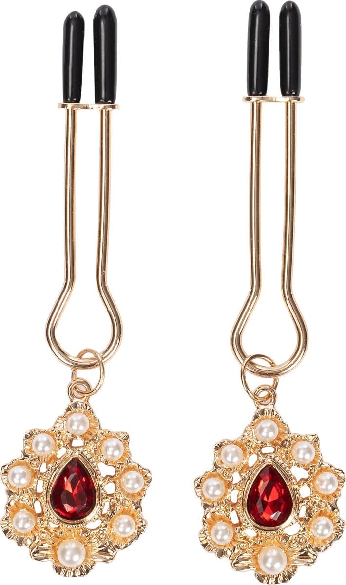 Rimba - Tepelklemmen met Strass Hanger - Goud — afbeelding 1