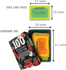 Liefdeskaarten Set - Romantische Kaartjes - Gifts Geven - 100 Redenen - 100 Stuks - Rood — thumbnail 4