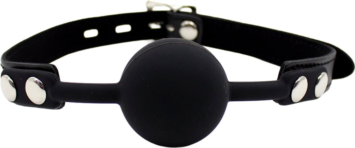 Smart Moves - Afsluitbare Siliconen Ball Gag - Zwart — afbeelding 1