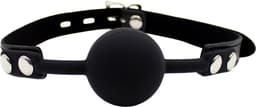 Smart Moves - Afsluitbare Siliconen Ball Gag - Zwart — thumbnail 1