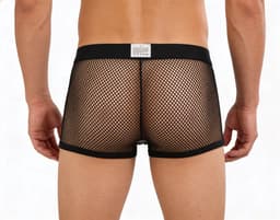 Transparante boxershort - Erotische heren ondergoed - Zwart - Visnet — thumbnail 2
