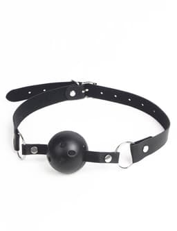 Zeloria Ball Gag – Verstelbare Mouth Gag Met Ademopeningen – BDSM Accessoire – Zwart — thumbnail 4