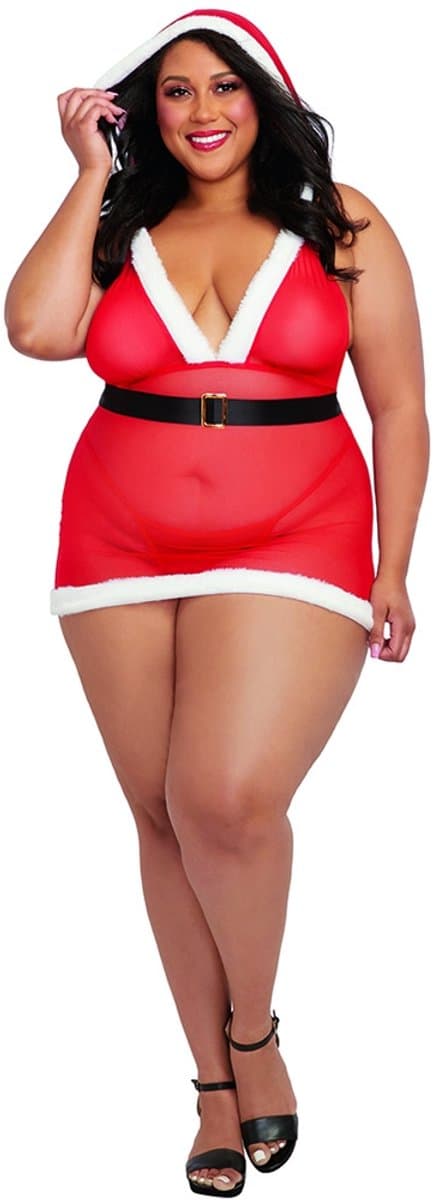 Santa Cutie - Transparant Speelpakje Kerstbabe - Kerst Outfit — afbeelding 1
