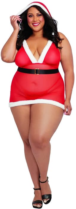Santa Cutie - Transparant Speelpakje Kerstbabe - Kerst Outfit — thumbnail 1