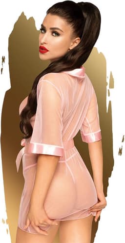 Penthouse Lingerie Kimono Midnight Mirage - Erotische Lingerieset - Maat M/L - Roze — thumbnail 4