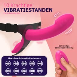 TipsToys® 2-in 1 Vibrerende Strapon - Dildo met Afstandsbediening, Verstelbaar Voorbind Harnas en Schelp - Stimulator Prostaat, Clitoris en G spot - Pegging Vibrator Anaal - Seksspeeltjes voor Koppels,- Vrouwen en Mannen - Beginner Sex Toys - Remote — thumbnail 4
