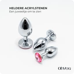 Metalen Buttplugs voor mannen en vrouwen - Buttplug Set 3-Delig - Anal & Butt Plug - Roze — thumbnail 8