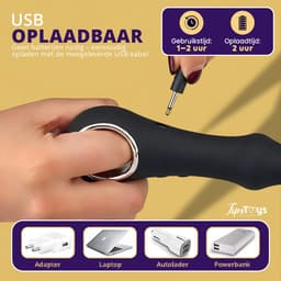 TipsToys® Prostaat Vibrator - Prostaat Stimulator met Anal Beads - 7 Vibrerende Standen - 2.7⌀ Anale Buttplug Massager - Prostate Sex Toys voor Mannen, Vrouwen en Koppels - Waterdicht, Vibrerend & Oplaadbaar - Siliconen - Zwart — thumbnail 4