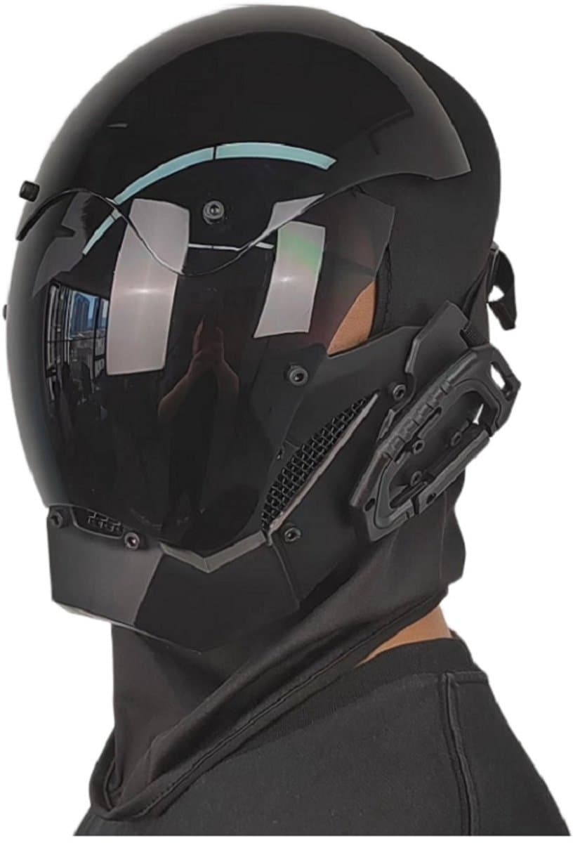 Cyber ​​Gothic Punk Helm Masker voor Mannen, Motorfiets Futuristisch Techwear Masker, Cosplay, Halloween, Feest, Muziekaccessoires — afbeelding 1