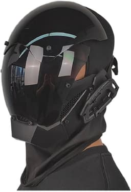 Cyber ​​Gothic Punk Helm Masker voor Mannen, Motorfiets Futuristisch Techwear Masker, Cosplay, Halloween, Feest, Muziekaccessoires — thumbnail 1