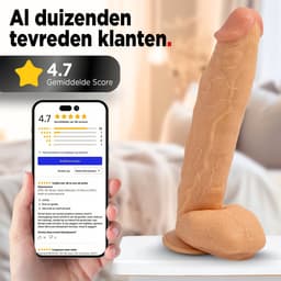 Rosebay XXL Dildo - Grote Dildo - Reusachtige Dildo - Realistische Dildo met Balzak - Dildo met Zuignap - Dildo voor Mannen en Vrouwen - XL Dildo - 31 cm - Wit — thumbnail 9