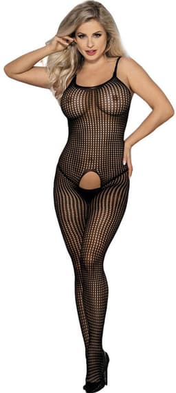 Subblime - 951726 Black Elastic Fishnet Crotchless Bodystocking One Size — thumbnail 1