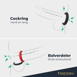 Cockring Siliconen - Nappex™ Fuego Penisring 3 Maten voor Perfecte Fit [Discreet Verzonden] - Sex Toys voor Mannen en Koppels - BDSM - Rekbare Ballstretcher - Penis Sleeve - Kamasutra - Seksspeeltjes Zelf Aftrekken - Erotiek — thumbnail 3