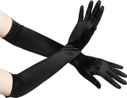 Lange avondhandschoenen Satijnen elleboog Bruidskostuum Bruiloftsfeest Operahandschoenen Stijl voor dames, rood — thumbnail 3