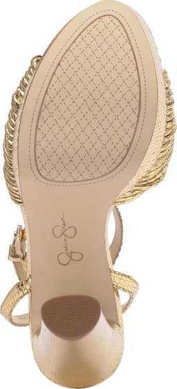 Dames Plateau Sandalen met Hoge Hak Goudkleurig Comfortabel — thumbnail 4