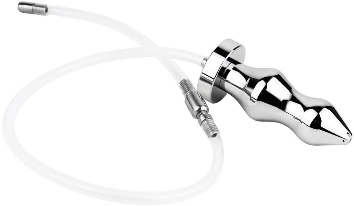 Kiotos - Holle Penisplug - Holle Dilator - Met Holle Geribbelde Buttplug - Ass Lock - RVS — afbeelding 1