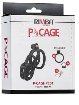 Rimba Toys - P-Cage PC01 - Kunststof Kuisheidskooi - Peniskooi - Chastity - Zwart - Verkrijgbaar in 3 maten — thumbnail 10