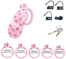 Rimba Toys - P-Cage PC03 - Kunststof Kuisheidskooi - Peniskooi - Chastity - Roze — thumbnail 11