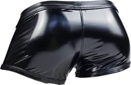BamBella ® - Boxer short Maat L Datex Zwart (Latex en stof SM kleding BDSM kruisloos erotische heren kleding — thumbnail 7