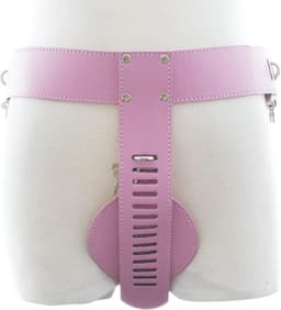 Chastity Belts for Women with Lock PU Chastity Cage Belt BDSM Chastity Devices Adjustable Chastity Strap Bondage Belt,sex Restraints Furniture Toys for Couples (Pink) — thumbnail 1