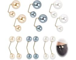 Set van 12 dubbele parelspelden, kraagsierad, parelclip, kledingaccessoire, brochespeld, cardigan, trui, sjaal, tas – veiligheidsclip voor dames, doe-het-zelf, bruiloft, dagelijks gebruik