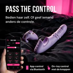 Just Pink Double Trouble - Tarzan Rabbit Vibrator met Losse Luchtdruk Clitoris Stimulator - Stotende Dildo Vibrator met App - G Spot Vibrators voor Vrouwen - Sex Toys voor Koppels — thumbnail 5