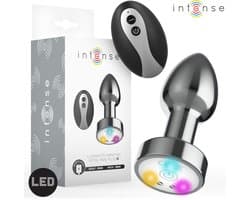 Vibrerende Metalen Anale Plug met LED-lichtjes en Afstandsbediening Maat M