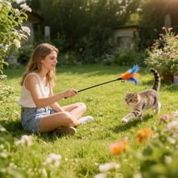 10 stuks kattenspeelgoed veren, interactief veerspeelgoed voor katten met bel, kleurrijke kattenhengel, 48 cm visspeelgoed voor kittens — thumbnail 3