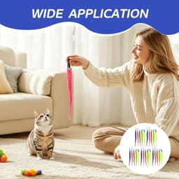 25 stuks vervangend aas voor kattenhengel, interactief kattenspeelgoed voor zelfbezigheid, kleurrijke worm-hangerset voor wandspeelgoed, 5 kleuren zeepaardjeswormen voor kittens jachtinstinct training — thumbnail 3