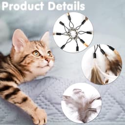 8 stuks kattenveren speelgoed met belletjes, vederteaser kattenspeelgoed, vervangende vullingen met belletjes, sporter speelspeelgoed voor kitten en kat — thumbnail 4
