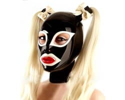 Latex masker met pruik, rekbaar