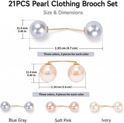 Broches voor kleding, parelspelden voor dames — thumbnail 2