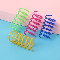 20 stuks kattenspringspeelgoed, 4 kleuren, kleurrijk, creatief kunststof spiraalveren, spiraalveren, spiraalveren, duurzaam interactief speelgoed voor katten, katten, huisdieren, speelgoed met spiraal — thumbnail 5