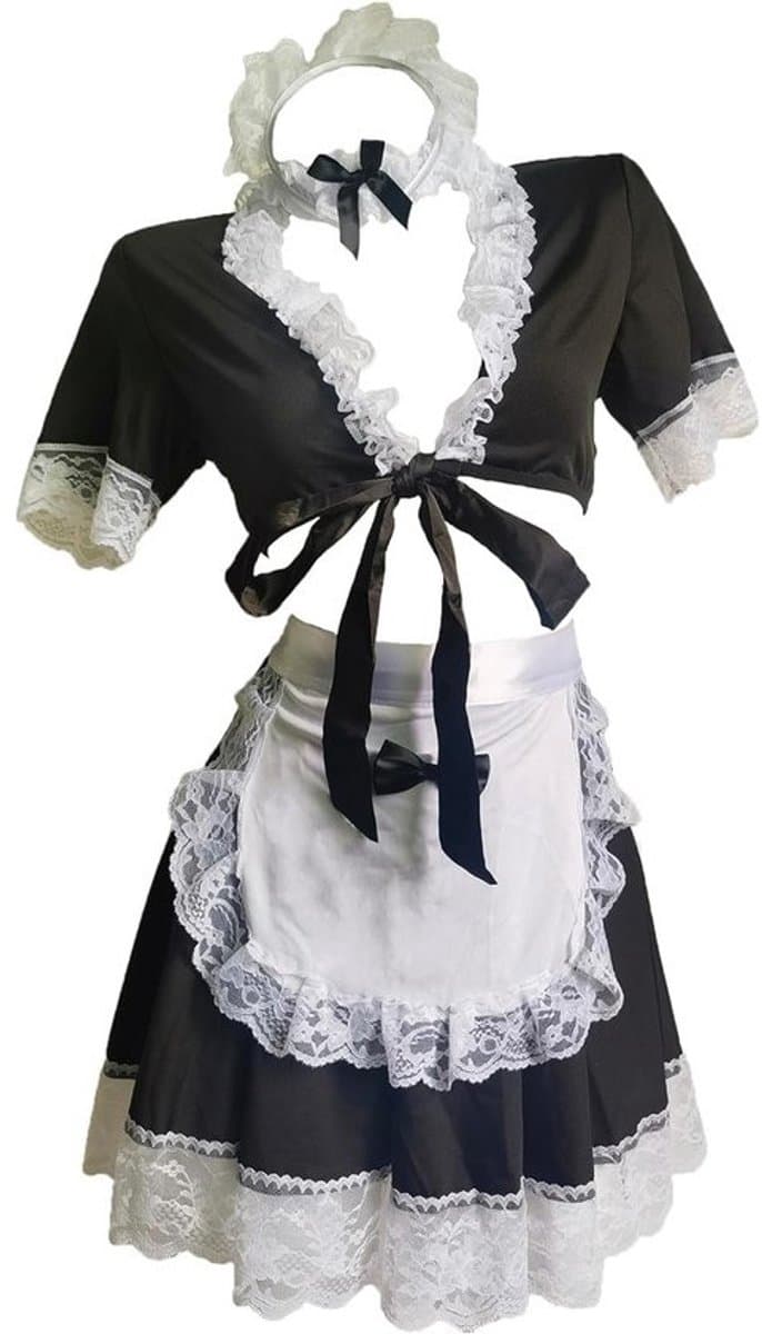 Frans Meisje Cosplay Kostuum Sissy Schort Set - Halloween & Speelse Lingerie — afbeelding 1