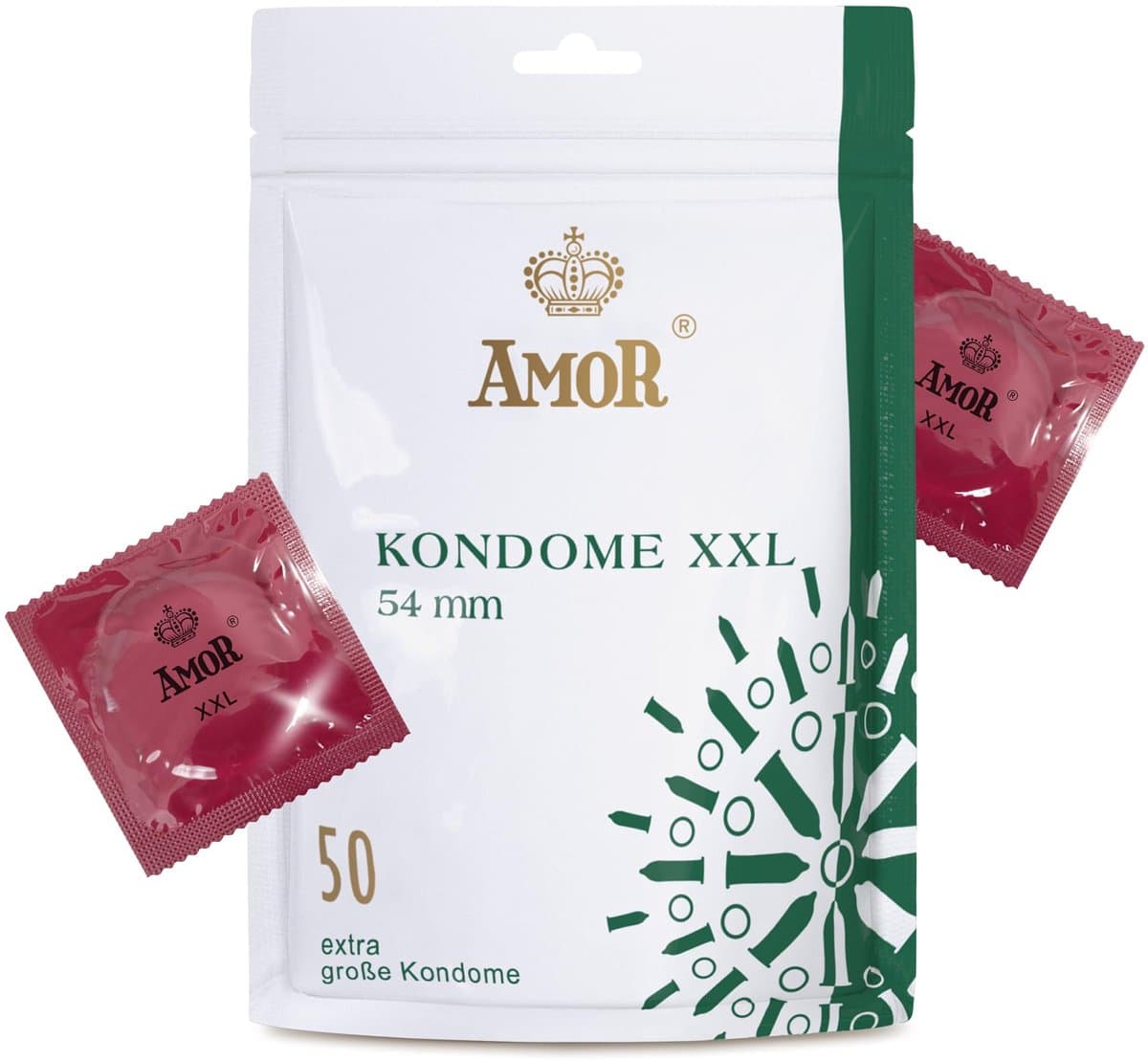 AMOR XXL Premium condooms, Gevoelsecht, Ø 54 mm, Transparant, 50 stuks, Ideaal voor mannen — afbeelding 1