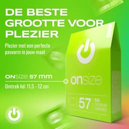 ON) ONsize condooms | 57 mm breedte | 50 stuks | dunne 0,07 mm wanddikte | flinterdun — thumbnail 2