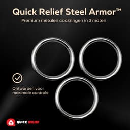 Quick Relief Steel Armor™ Cockring Set Large - Set van 3 RVS Metalen Cockringen - 50 mm, 52,5 mm, 55 mm — thumbnail 2