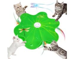 Interactief kattenspeelgoed met veerautomaat lotusblad-design