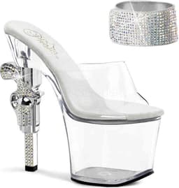 Pleaser - REVOLVER-712 Muiltjes - Paaldans schoenen - 35 Shoes - Wit — thumbnail 4